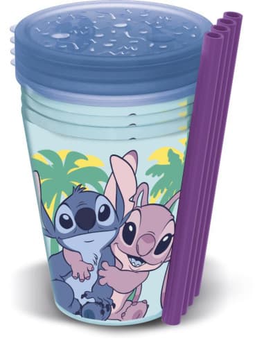 Stor SET 4 PCS vasos caña PP 285 ML JOY stitch