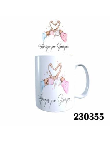 Taza frase amigos POR siempre