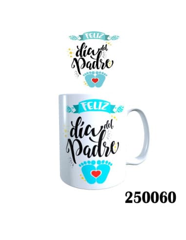 Taza frase feliz DIA DEL padre pies