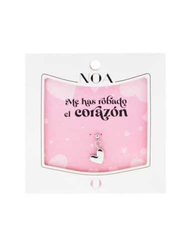 Charm DE acero plateado corazón - ME HAS robado EL