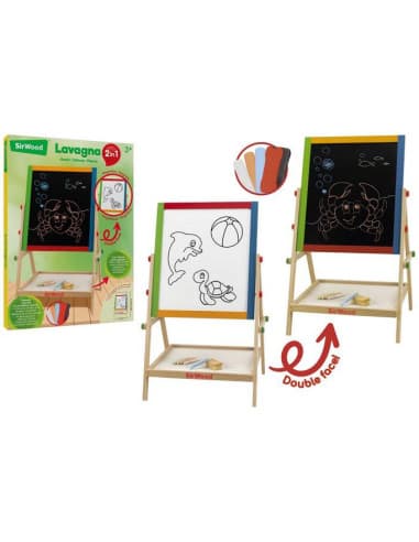 Wooden blackboard 2IN1 w/chalks