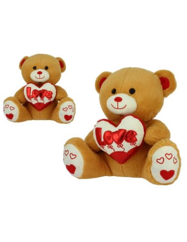 Peluche OSO marron corazon globos 42CM