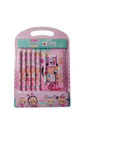 SET papeleria C estuche DE metal CRY babies