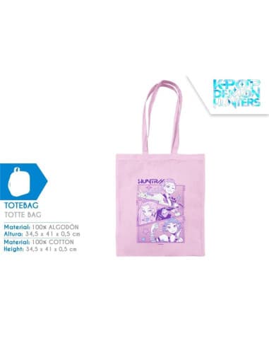 Totebag rosa 100% algodón k-pop demon hunters