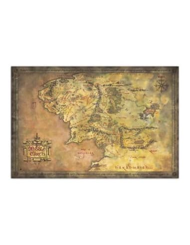 Poster EL señor DE LOS anillos mapa DE LA tierra M