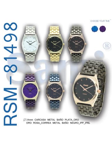 Reloj sami SRA metal carc cuad ESF RED DOR