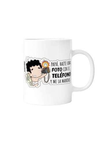 Taza graciosa papa telefono