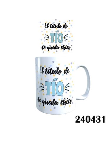 Taza frase EL titulo DE TIO TE queda chico