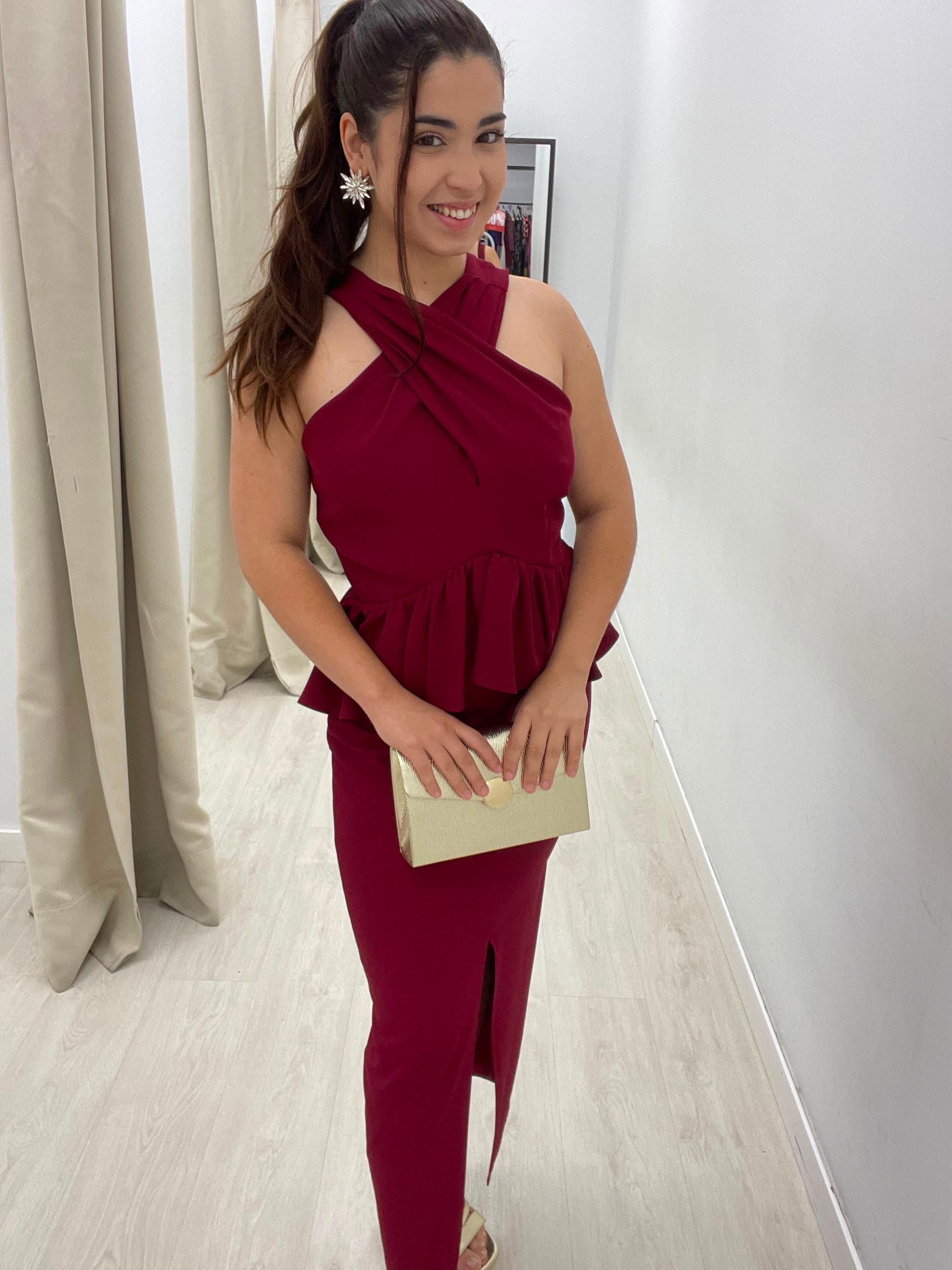 Vestido midi halter