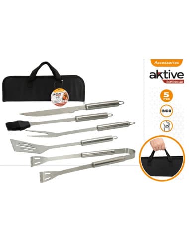 Aktive-estuche 5 utensilios barbacoa