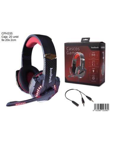 Cascos gaming kooltech rojo CPH335/20