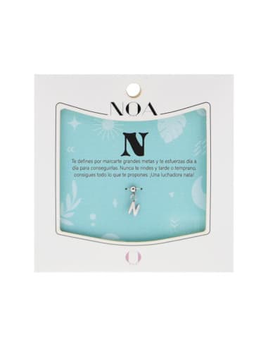 Charm DE acero plateado - letra N