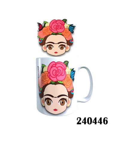 Taza frase frida caricatura