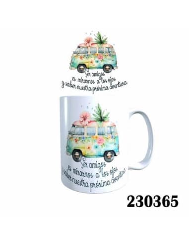 Taza frase SER amigos ES mirarnos A LOS ojos