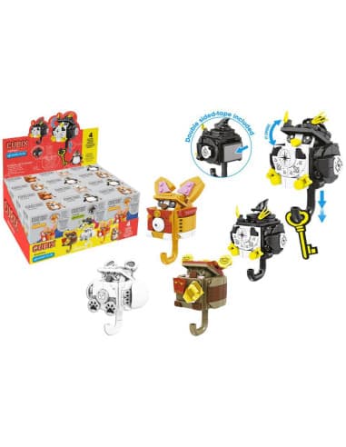 Cubix animal keychain w/sticker