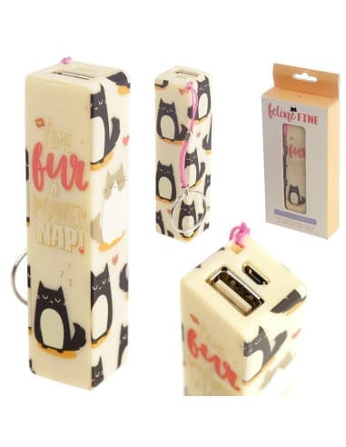 Llavero portable USB para cargar EL movil feline