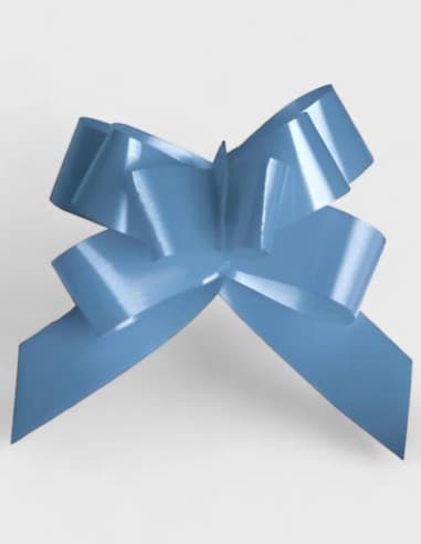 Lazo AUT. corto pervinca 3CM X 25 pz (azul claro