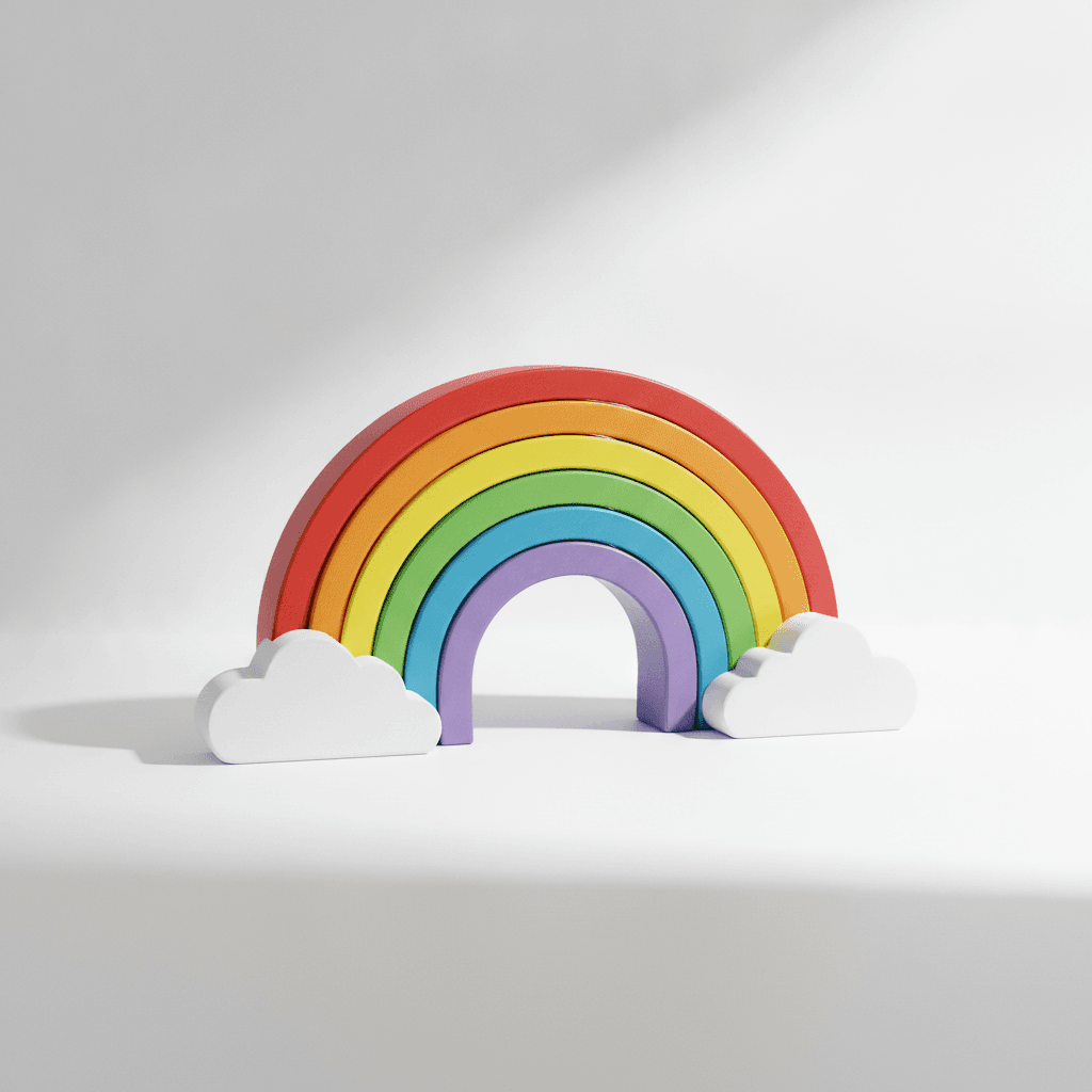SET arcoiris Y nube encajable 6M+ (